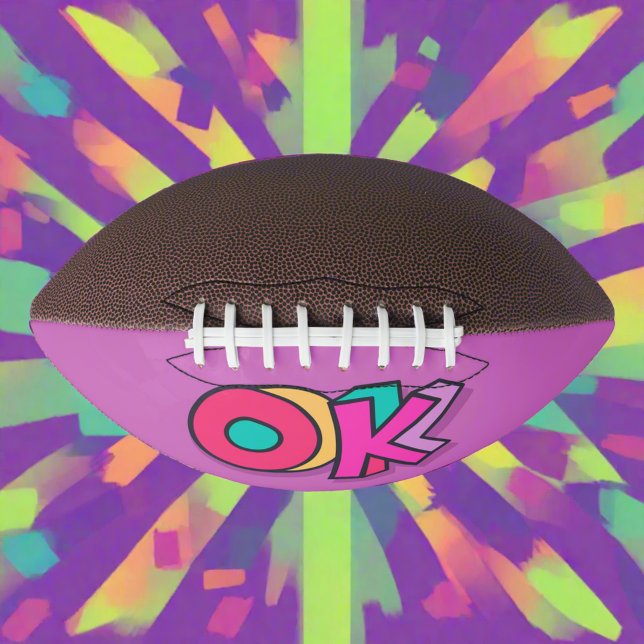 Stylish Cool Colorful "OK" Bold Purple Sports  Football (Creator Uploaded)