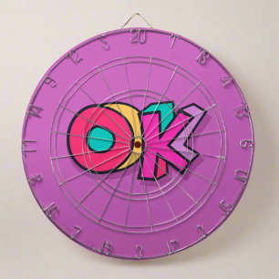Stylish Cool Colorful "OK" Bold Purple Sports Fun  Dart Board