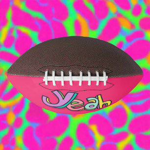 Stylish Cool Colorful "Yeah" Bold Pink Sports Football