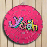 Stylish Cool Colorful "Yeah" Bold Pink Sports Fun Dart Board<br><div class="desc">Upgrade your game room with our Stylish Cool 'Yeah' Bold Pink Sports Dart Board. Featuring vibrant pink colors and a bold 'Yeah' design,  this dart board adds flair and style to your gaming space.</div>