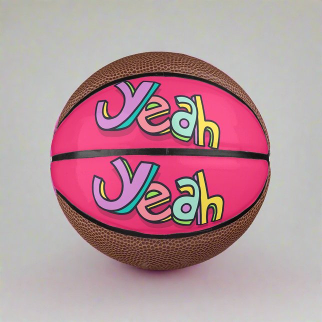 Stylish Cool Colorful  "Yeah" Bold Pink Sports  Mini Basketball (Creator Uploaded)