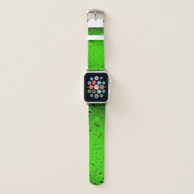 Stylish Cool Green water drops Apple Watch Band (Front)