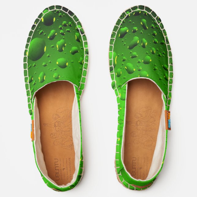 Stylish Cool Green water drops Espadrilles (Front)