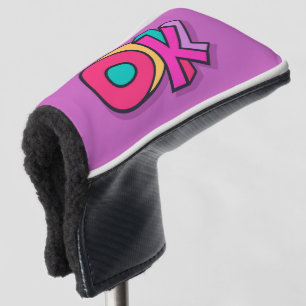 Stylish Cool "OK" Bold Colors Purple Sports  Golf Head Cover