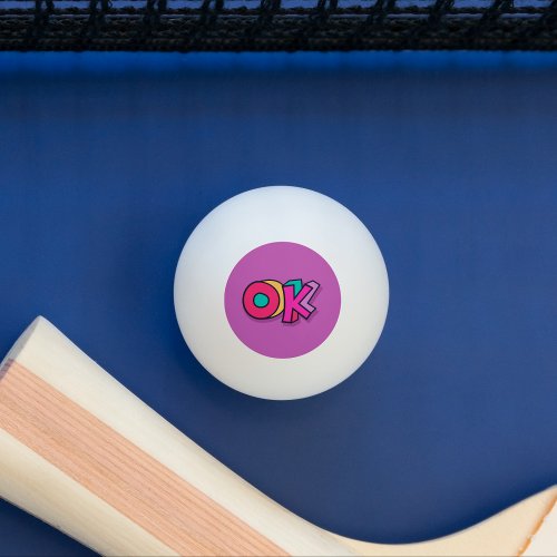 Stylish Cool OK Bold Colors Purple Sports  Ping Pong Ball