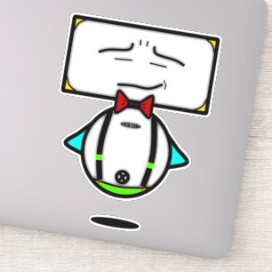 stylish cool robot(s) with red papillon version 2 sticker