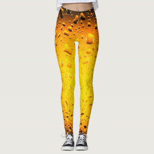 Stylish Cool Yellow water drops beer Leggings
