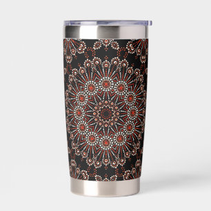 Stylish Copper & Rose Gold Mandala Dot Art Design Insulated Tumbler