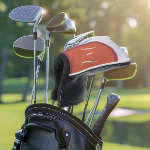 Stylish Coral and Magenta Pink Arch with Monogram Golf Head Cover