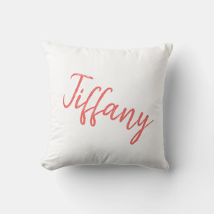 Stylish Coral and White Throw Pillow