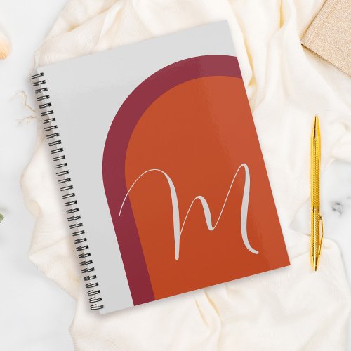 Stylish Coral Magenta Pink Arch with Monogram Planner