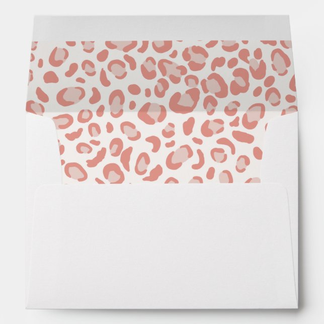 Stylish Coral Pink Leopard Pattern Envelope (Back (Bottom))