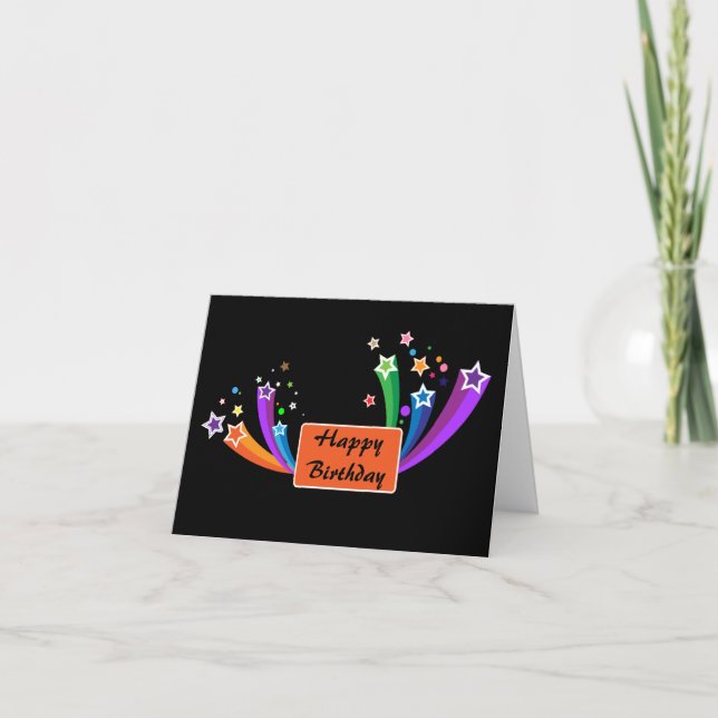 Stylish Corporate Birthday Greeting Card (Front)