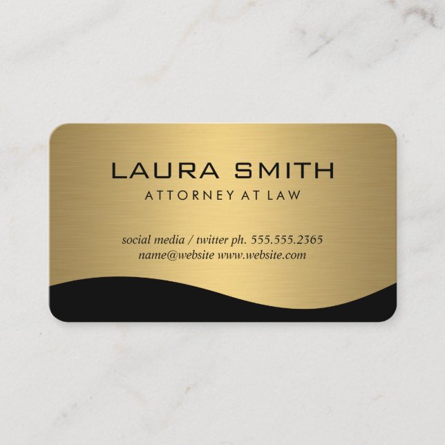 Stylish Corporate / Gold Metallic Business Card (Front)