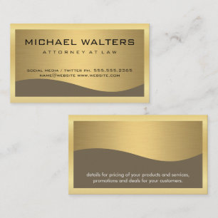 Stylish Corporate / Gold Metallic / Gold Border Business Card