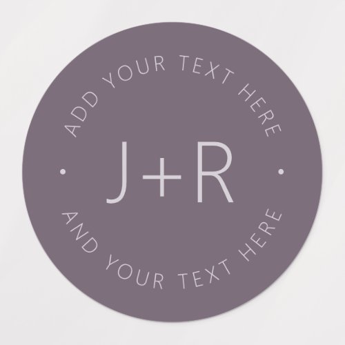 Stylish Couples Monogram Editable Text Waterproof Labels