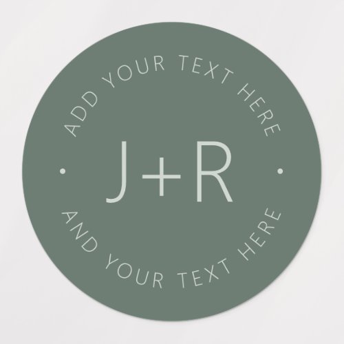 Stylish Couples Monogram Editable Text Waterproof Labels