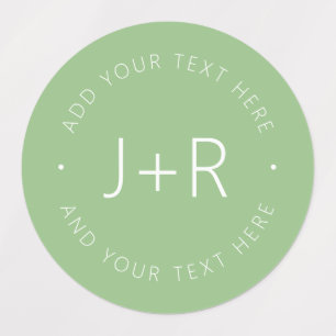 Stylish Couples Monogram Editable Text Waterproof Labels