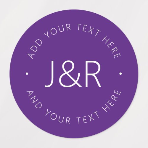 Stylish Couples Monogram Template Text Waterproof Labels