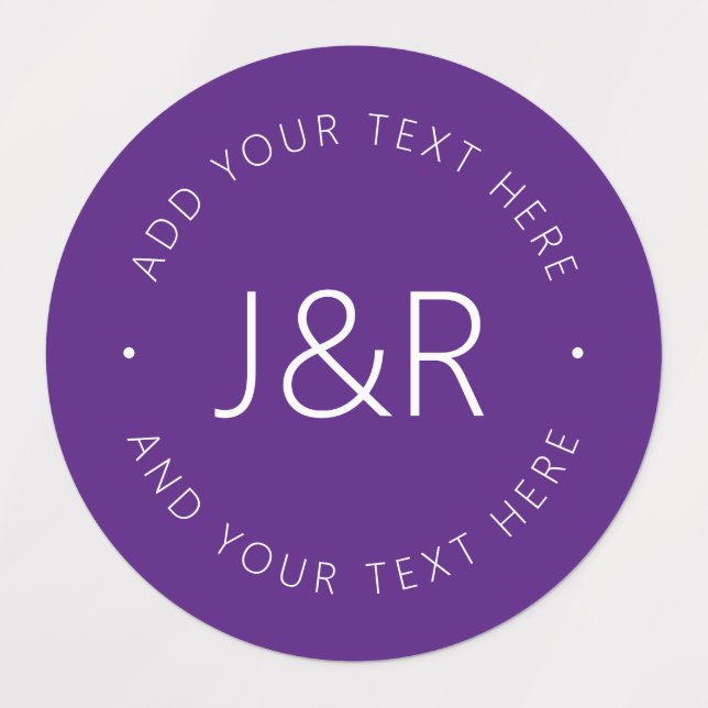 Stylish Couples Monogram Template Text Waterproof Labels (Design 1)