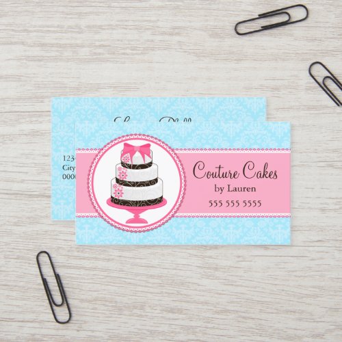 Stylish Couture Cake Bakery Business Card