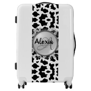 Stylish Cow Print Monogram Luggage