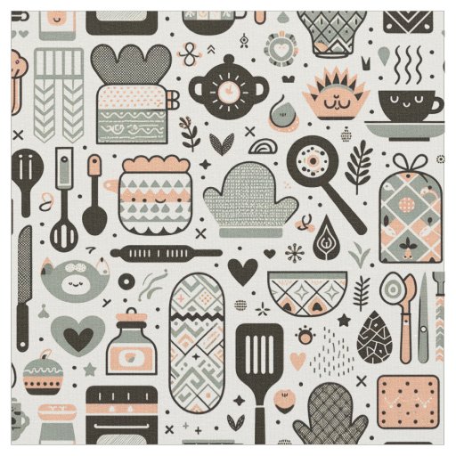 Stylish Crafting Fabric - Modern Culinary Design