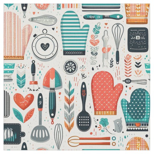 Stylish Crafting Fabric - Modern Culinary Design