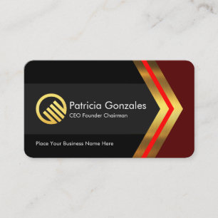 Stylish Creative Gold Arrowheads Business Owner Business Card