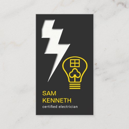 Stylish Creative Lightning Bolt Light Bulb Home Business Card