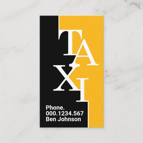Stylish Creative Taxi Signage Designated Driver Business Card