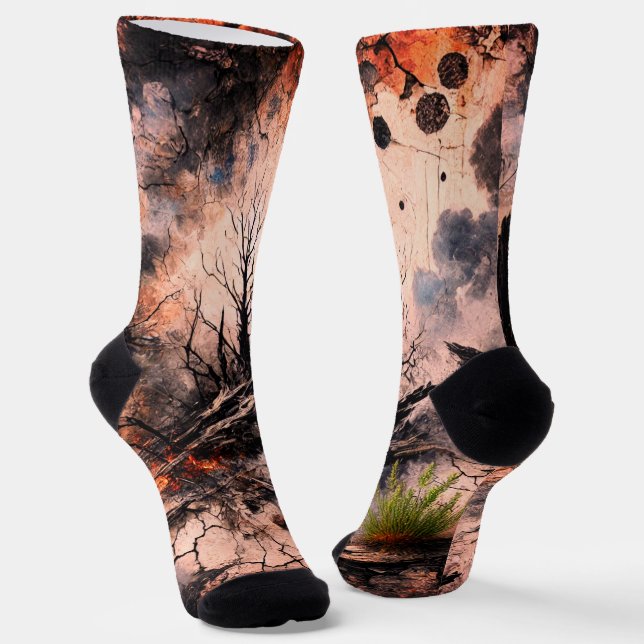 Stylish Crew Socks for Women – Unique Design (Angled)