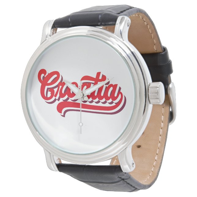 Stylish "Croatia" Typography Design Watch (Angled)