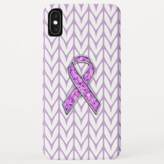 Stylish Crystal Pink Ribbon Awareness Knit iPhone XS Max Case