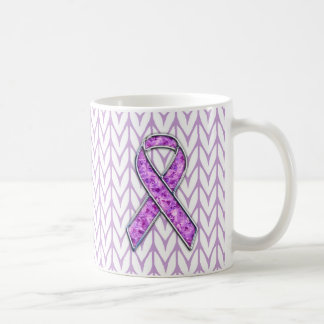 Stylish Crystal Pink Ribbon Awareness Knit Coffee Mug