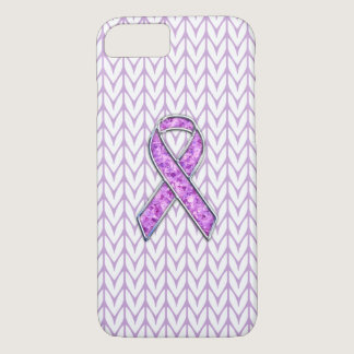 Stylish Crystal Pink Ribbon Awareness Knit Decor iPhone 8/7 Case