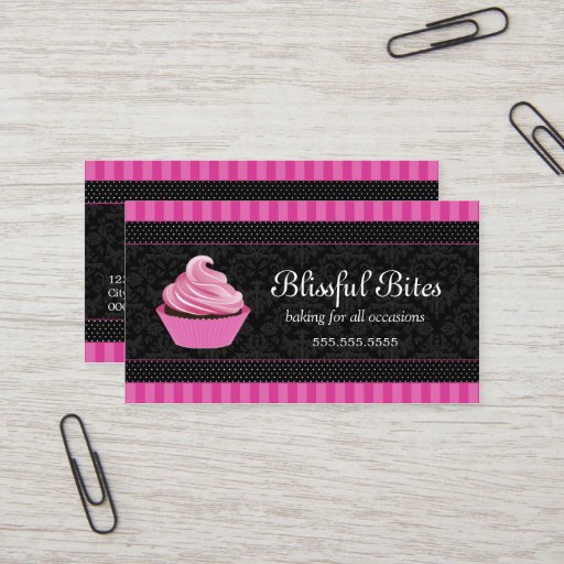 Customizable Elegant Cupcake Bakery Business Cards