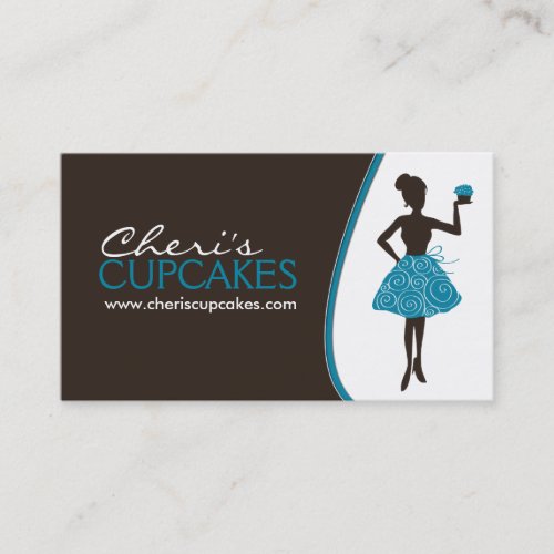 Stylish Cupcake Silhouette Business Card