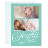Stylish Cursive Joyful Holiday Photo Card