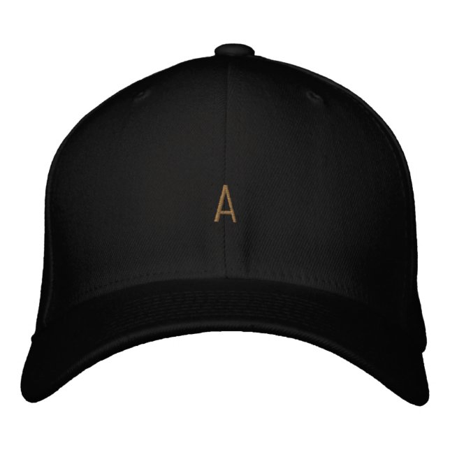 Stylish Custom "A" distinctive Monogram Wardrobe Embroidered Baseball Cap (Front)