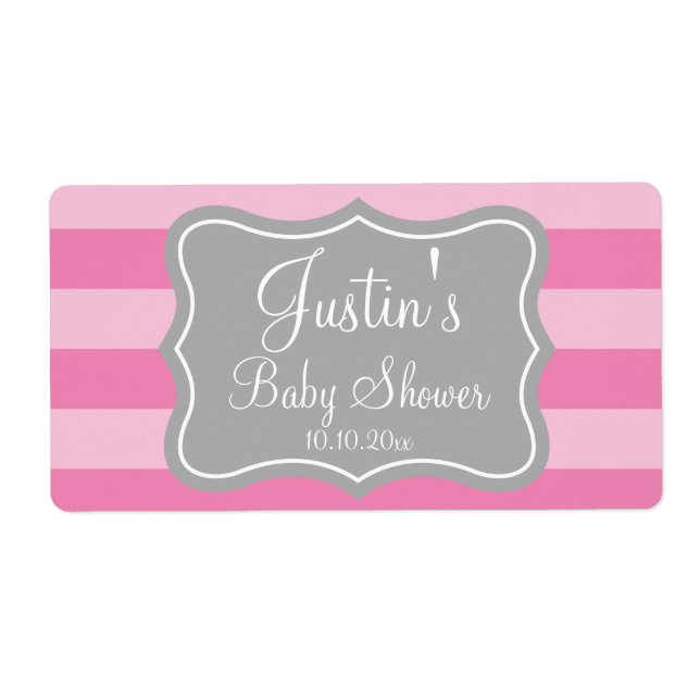 Stylish custom baby shower water bottle stickers (Front)