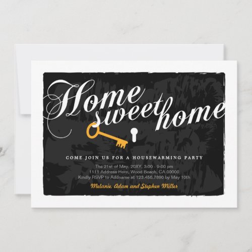Stylish Custom Black White Housewarming Invitation