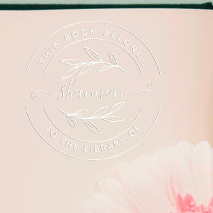 Stylish Custom Book "From The Library Of Embosser