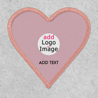 Stylish Custom Business Dusty Rose Pink Big Heart Patch