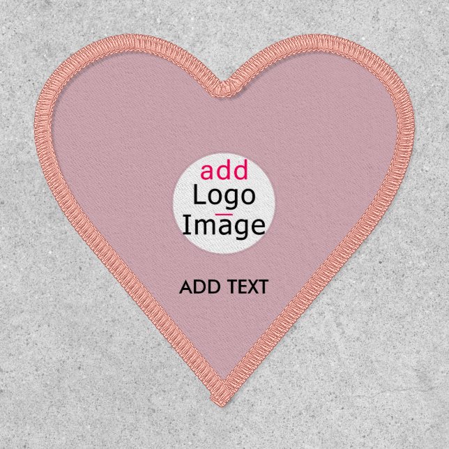 Stylish Custom Business Dusty Rose Pink Big Heart Patch (Front)