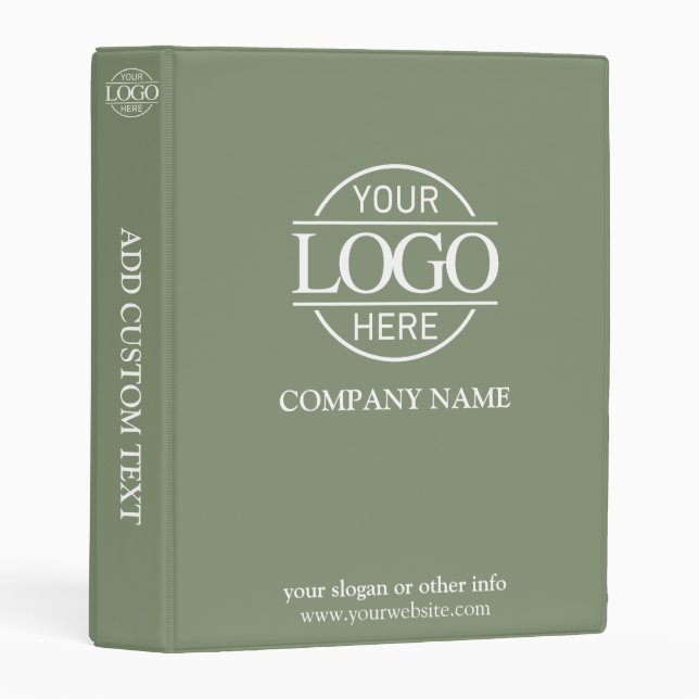 Stylish Custom Business Logo Corporate Records Mini Binder (Front/Spine)