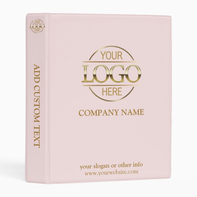 Stylish Custom Business Logo Corporate Records Mini Binder (Front/Spine)