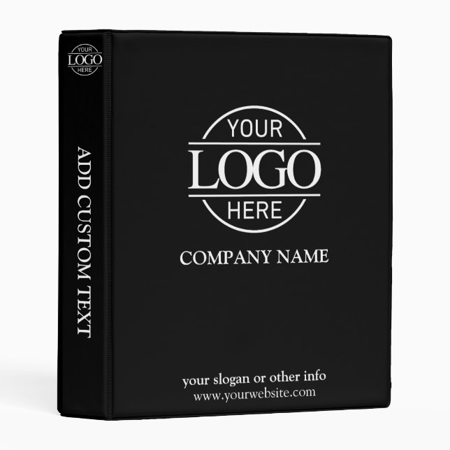 Stylish Custom Business Logo Corporate Records Mini Binder (Front/Spine)