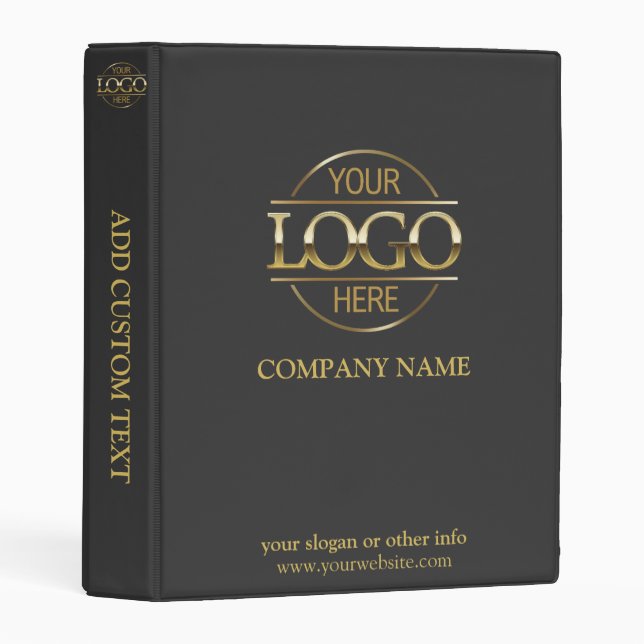 Stylish Custom Business Logo Corporate Records Mini Binder (Front/Spine)
