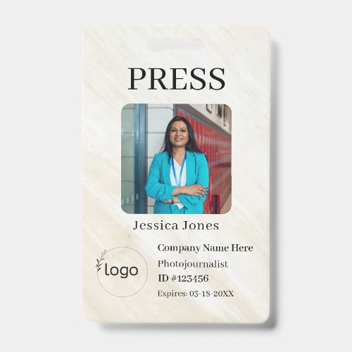 Stylish Custom Company Employee Photo Badge